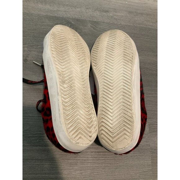 Zadig & Voltaire Red & Black Leopard Print Lace-Up Sneakers, Size 8 (US) 38 (IT) - Picture 9 of 10